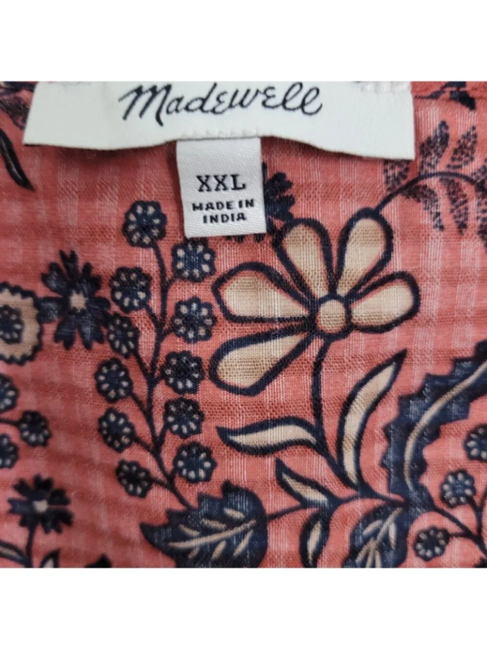 Madewell Puff Sleeve Surplice Peplum Hem Blouse Cavioli Floral Print Sz XXL